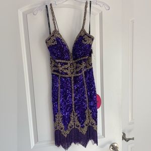 SHERRI HILL SHORT BEADED DRESS